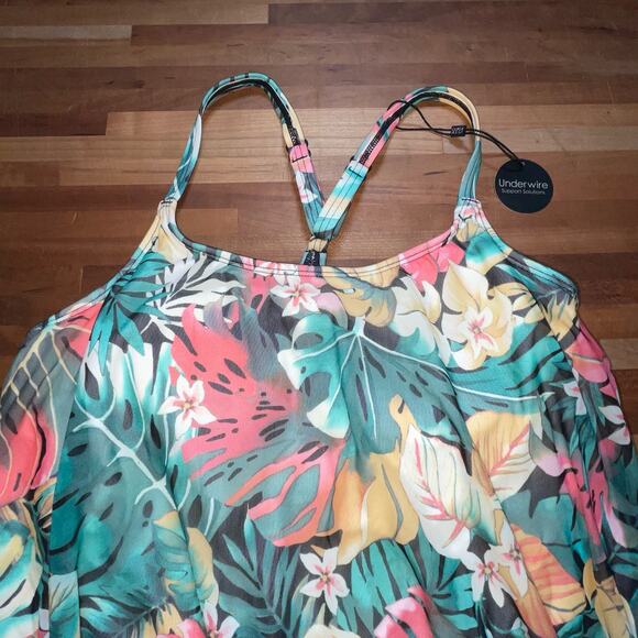 Coco Reef tropical print Bra Sized Tankini Swim Top 32DD - Picture 8 of 8
